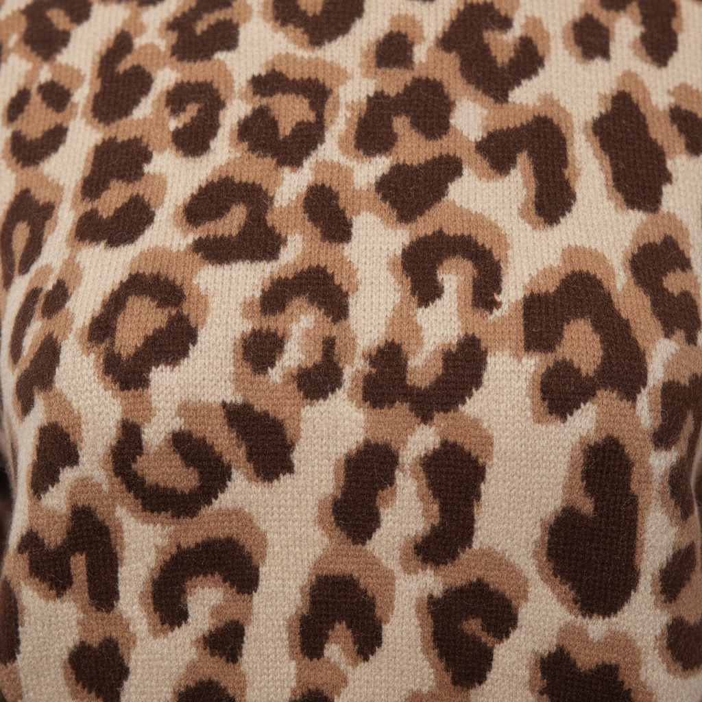 Leopard Print Crewneck Sweater — Size XS