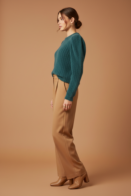 Teal Crewneck Pullover Sweater — Size XS