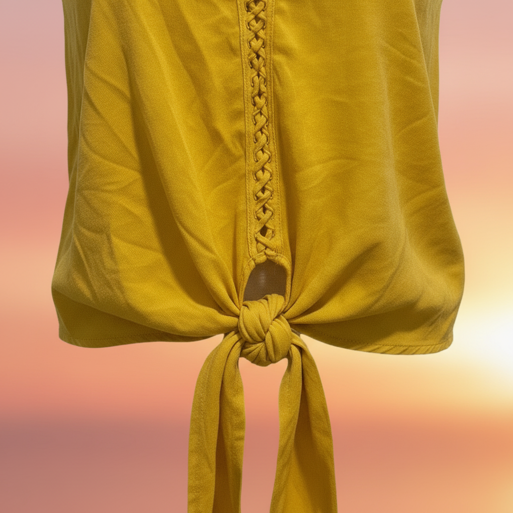 Mustard Yellow Spaghetti Strap Crop Top XS
