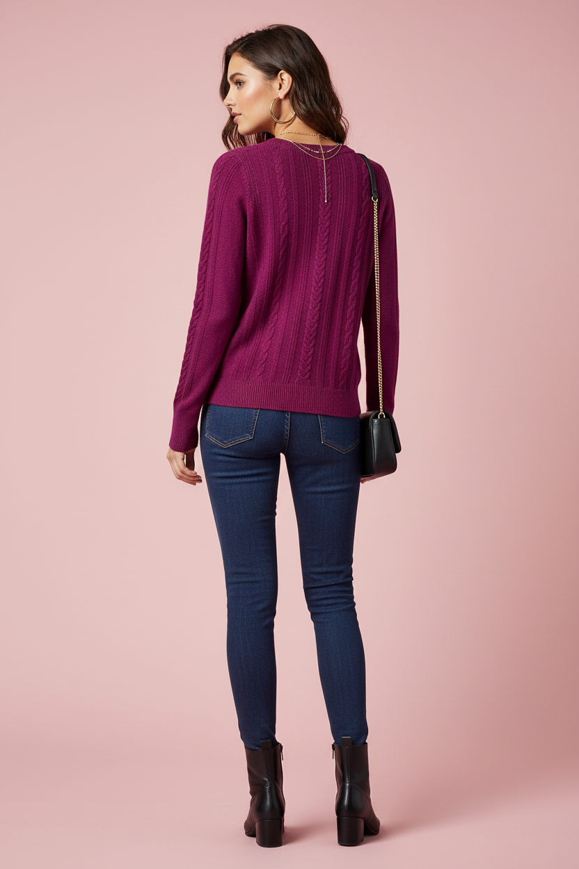 Purple Lightweight Knit Sweater