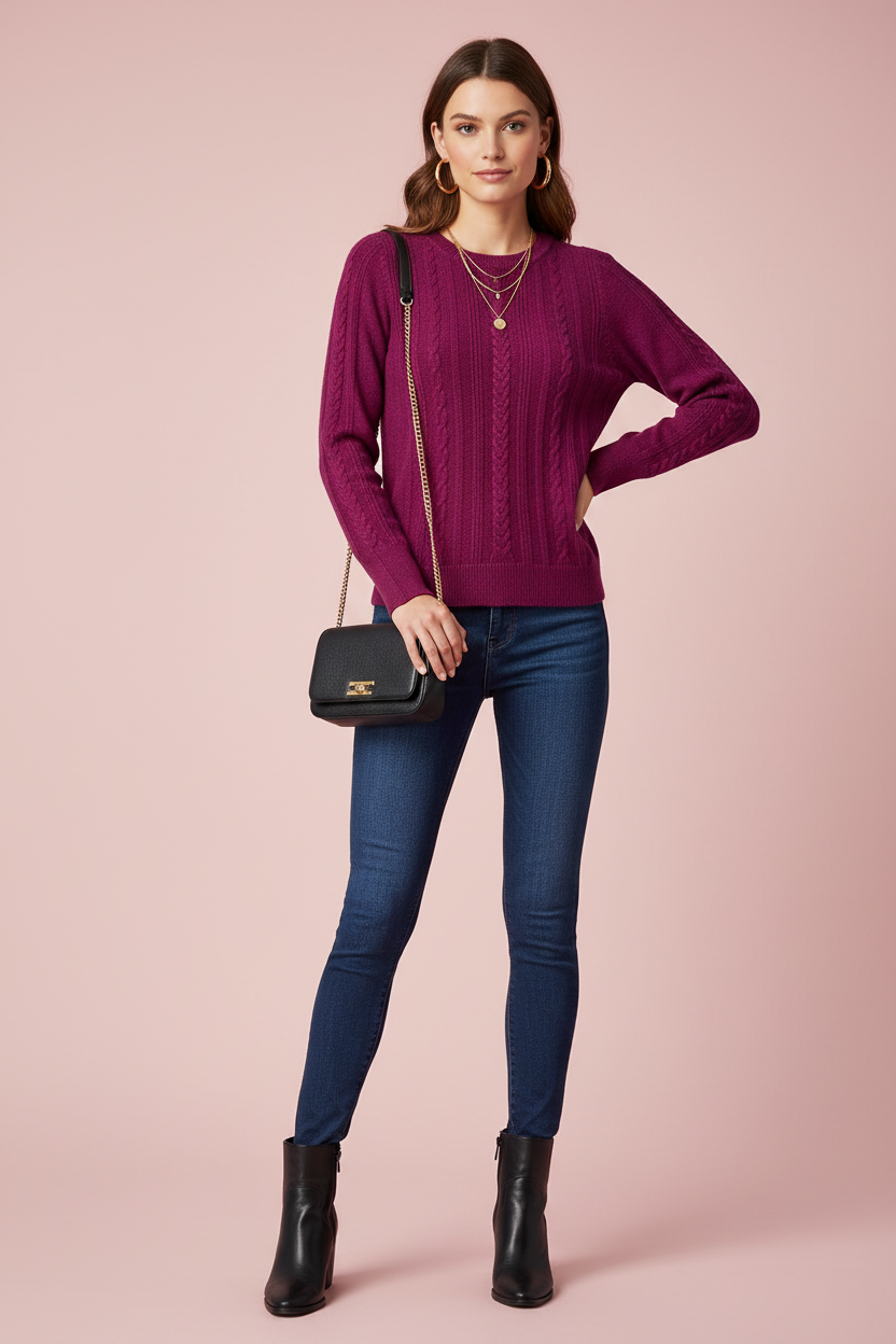 Purple Lightweight Knit Sweater
