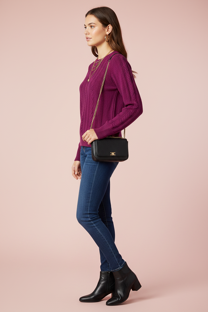 Purple Lightweight Knit Sweater