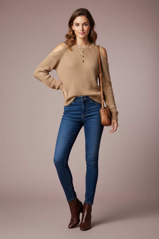 Timeless Tan Knit Sweater – Your Go-To Lightweight Wardrobe Staple