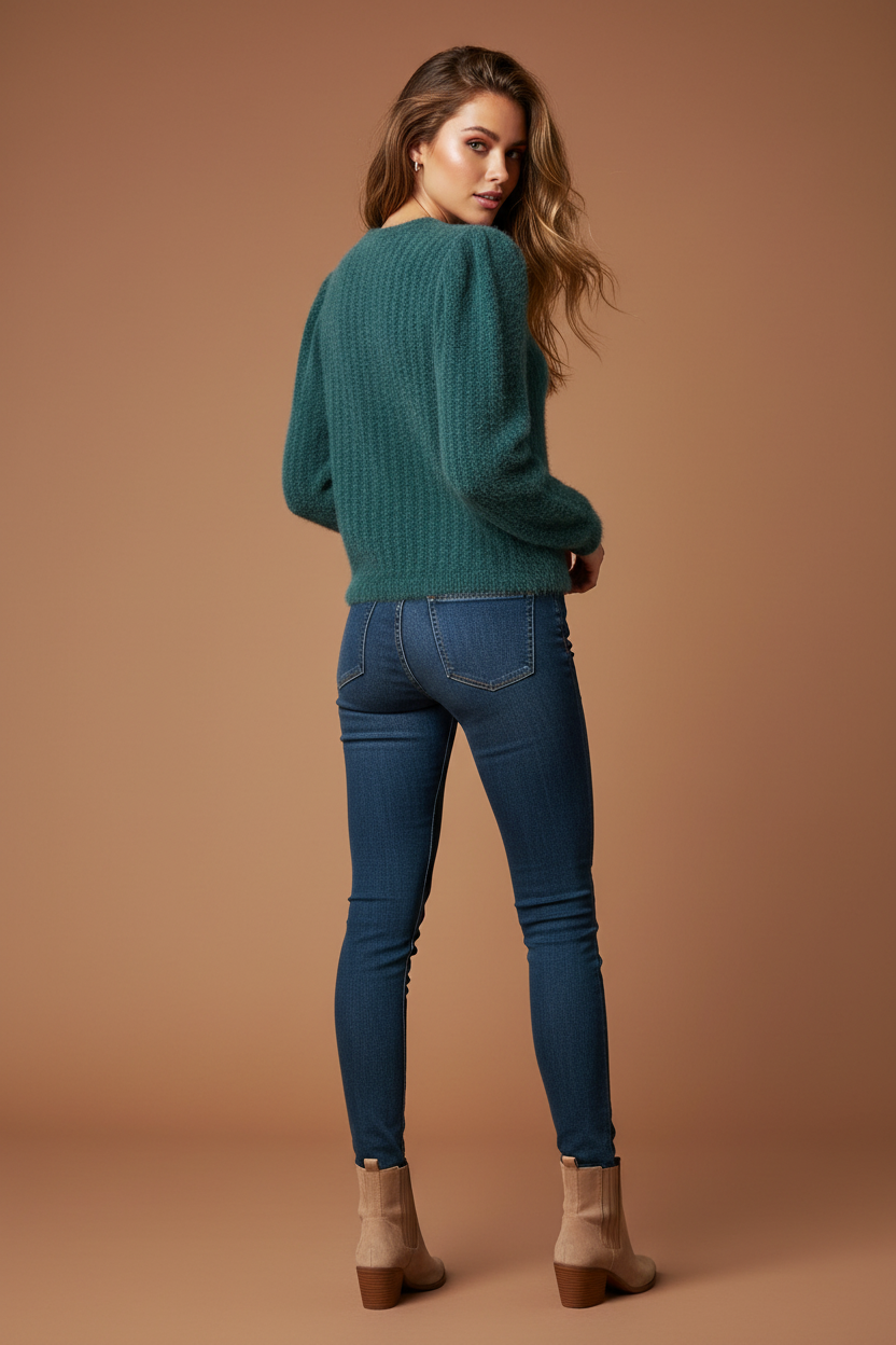 Teal Crewneck Pullover Sweater — Size XS