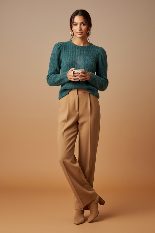 Teal Crewneck Pullover Sweater — Size XS